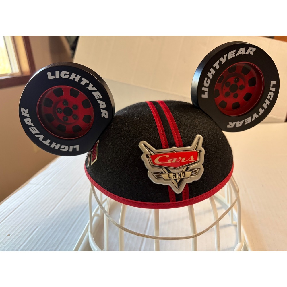 Disney Parks Cars Land Lightning McQueen Lightyear Tire Mickey Mouse Ear Hat